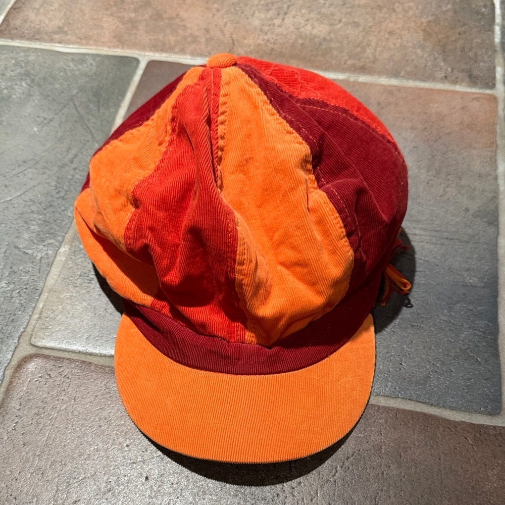 Patchwork corduroy hat orange The Children’s place  Sz 10-14